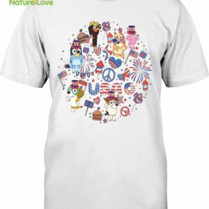 Bluey 4th of July Magical Shirt, Red White Bluey and Bingo 4th of July Shirt