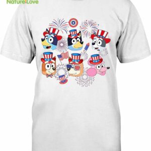 Bluey 4th of July Shirt, Bluey and Bingo Fireworks l Bluey Sibling 4th July Shirt