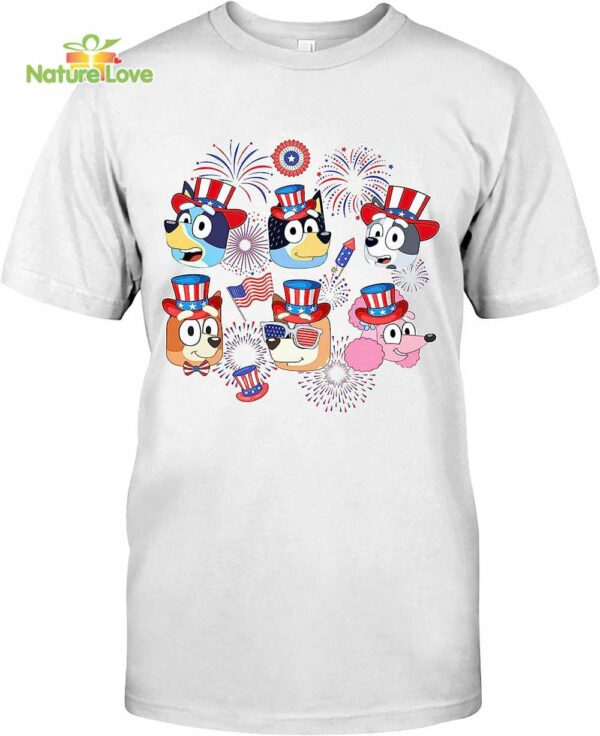 Bluey 4th of July Shirt, Bluey and Bingo Fireworks l Bluey Sibling 4th July Shirt
