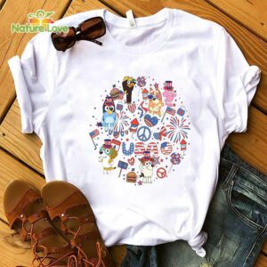 Bluey 4th of July Magical Shirt Red White Bluey and Bingo 4th of July Shirt Bluey Fireworks Independence 2023 T Shirt 2