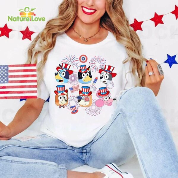 Bluey 4th of July Shirt, Bluey and Bingo Fireworks l Bluey Sibling 4th July Shirt