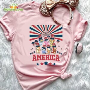Bluey America 4th of July Tshirt Red White Bluey Tshirt America Flag Bluey Bingo 4th of July Tshirt 2