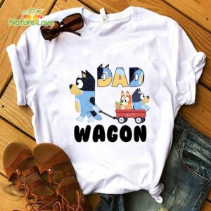 Bluey Dad Wagon Cool Dad Club Bluey D0g T Shirt Funny Dad Bandit Heeler Dad Bluey Bingo T Shirt White 1