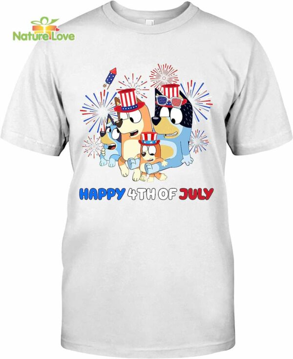 Bluey Family 4th of July T-Shirt, Bluey and Bingo 4th July Shirt, Bluey Freedom Day Shirt