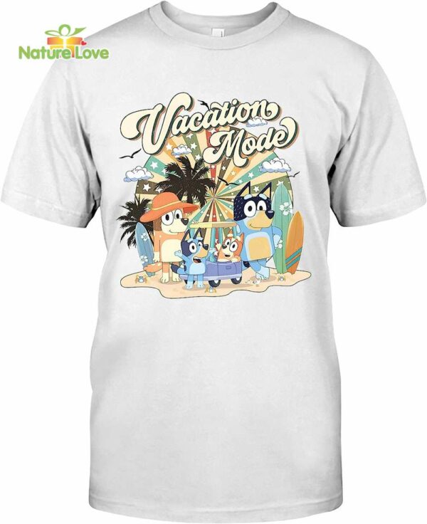 Bluey Family Vacation Mode Tshirt, Retro Bluey Family Summer Tshirt,The Heeler Family Meme Tshirt