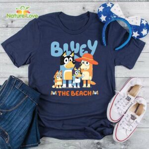 Bluey Family The Beach T Shirt Heeler Family Tshirt Heeler Family Summer Tshirt Bluey Summer Tshirt Black 2
