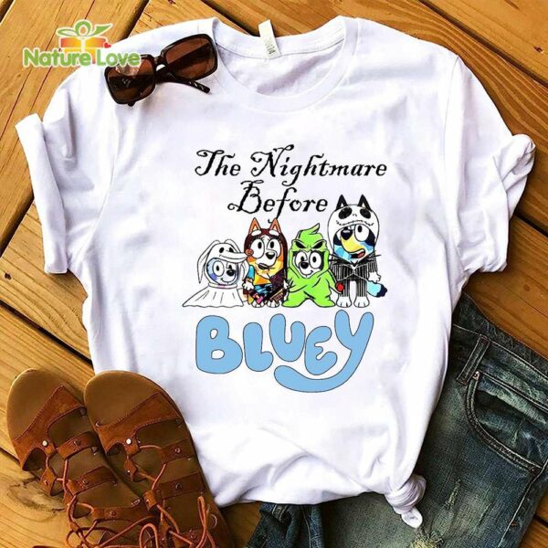 Bluey Halloween The Nightmare Before Bluey T-Shirt, Bluey Nightmare on Main Street