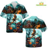 Halloween Witch Cat Hawaiian Shirts for Men Women Cat Lovers