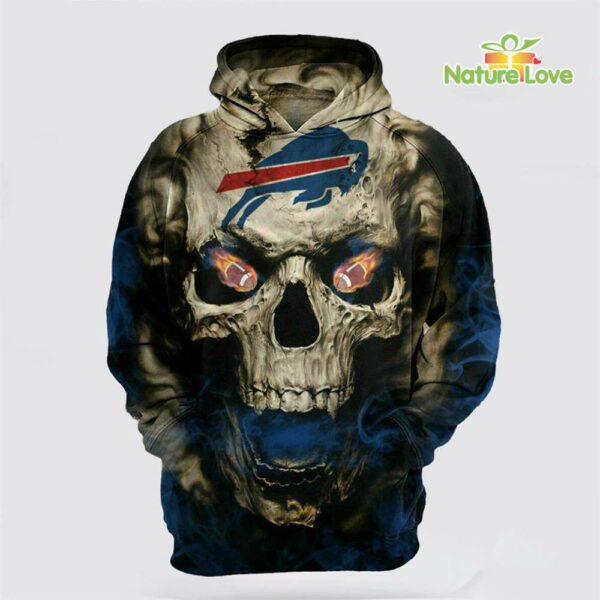 Buffalo Bills Vintage Scared Skull Halloween NFL Hoodie Gifts for Fans