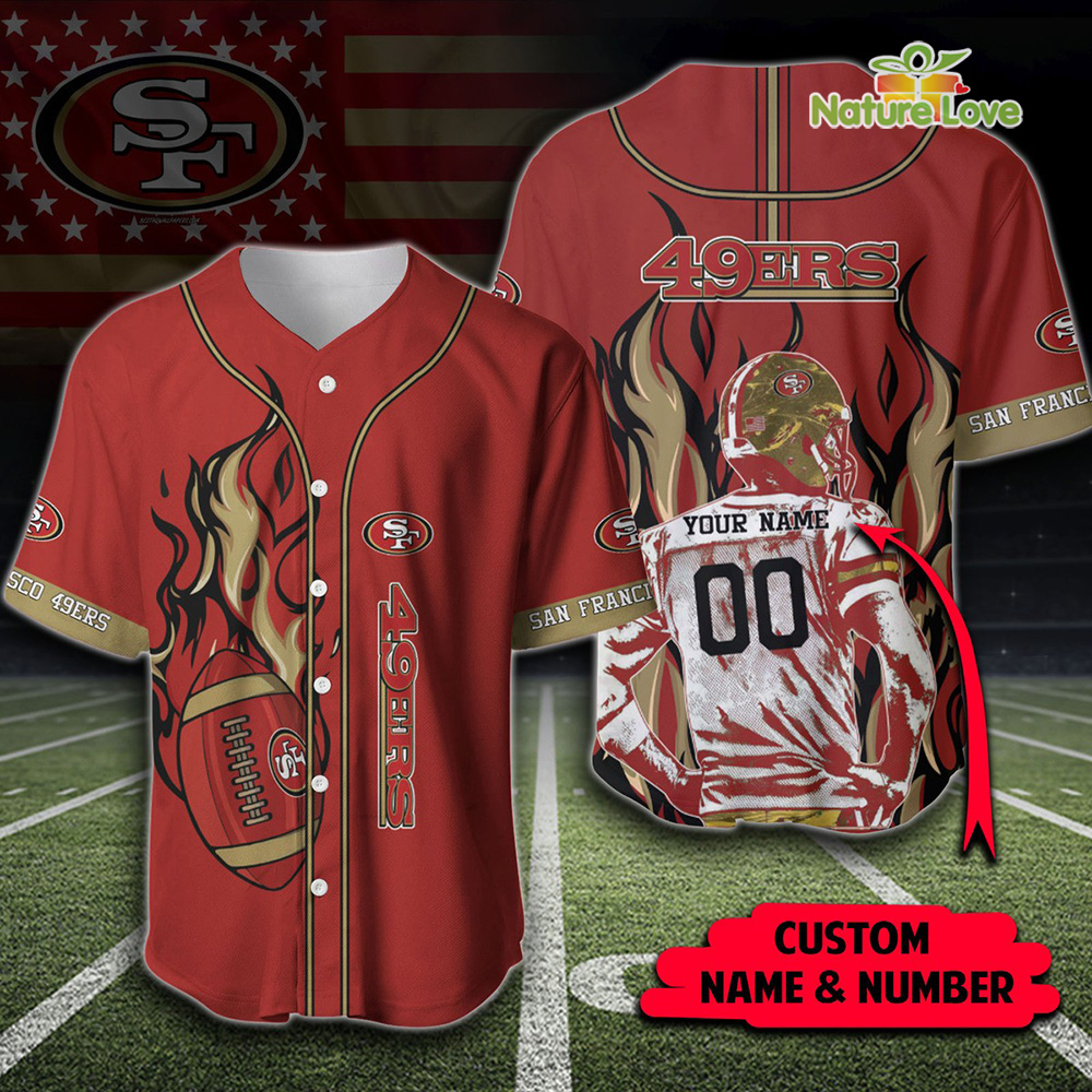 San Francisco 49ers Personalized NFL Jersey with Name and Number