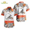 NFL Cleveland Browns Tropical Floral Hibiscus Hawaiian Shirt