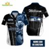 Seattle Seahawks Blitz Mascot Personalized NFL Hawaiian Shirt