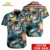 Personalized Philadelphia Eagles American Flag Hawaiian Shirt