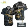 Custom Name Vegas Golden Knights Tiki Man Hibiscus Hawaiian Shirt