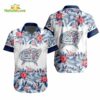 NHL Columbus Blue Jackets Tropical Floral Hibiscus Hawaiian Shirt