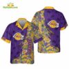 Los Angeles Lakers Tropical Floral Button Up Hawaiian Shirt