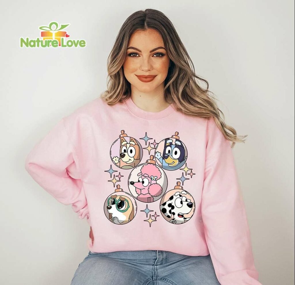 Jingle Bell Bluey And Friends Christmas Shirt Bluey Bingo Xmas Gifts