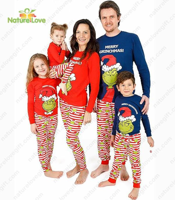 Grinch Face Matching Family Christmas Pajamas Xmas Gifts 1