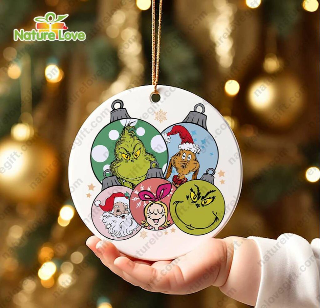 Funny Christmas Balls Santa Grinch Ornament Xmas Decoration The best gifts are made with Love