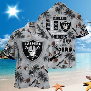 Oakland Raiders Coconut Football Las Vegas Raiders Hawaiian Shirt