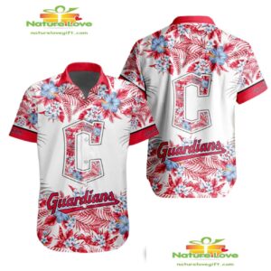 Cleveland Guardians Hawaiian Shirt Tropical Flower Aloha Shirt for Men Women