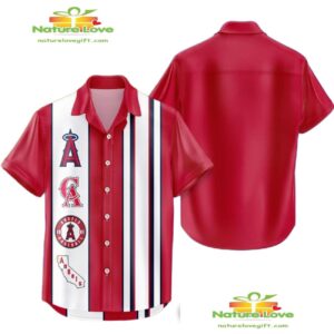 Los Angeles Angels Hawaiian Shirt Classic Color Contrast Aloha Shirt