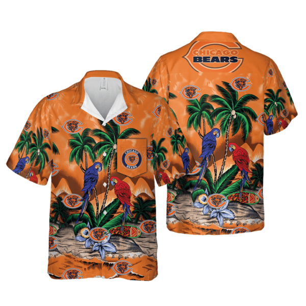 Chicago Bears Hawaiian Shirt Tropical Parrot Design 696260