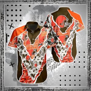 Cleveland Browns Hawaiian Shirt Gridiron Aloha Design 563700