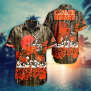 Cleveland Browns Hawaiian Shirt Tropical Palms Design 975282