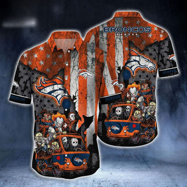 Denver Broncos Hawaiian Shirt Horror Night Design 237947