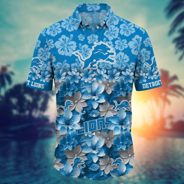 Detroit Lions Hawaiian Shirt Floral Fan Frenzy Design 400238