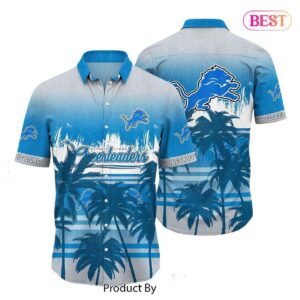 Detroit Lions Hawaiian Shirt Ocean Breeze Gradient Design 815523