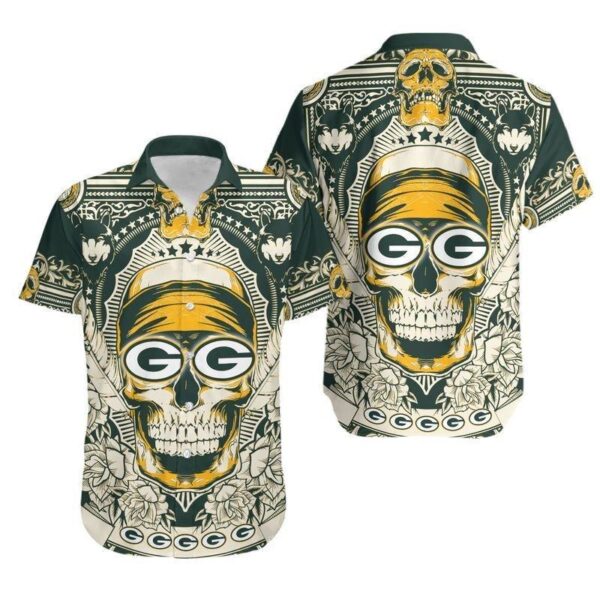 Green Bay Packers Hawaiian Shirt Skull Royale Design 314527