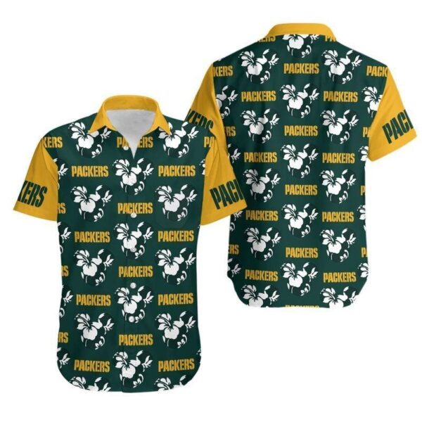 Green Bay Packers Hawaiian Shirt Tropical Hibiscus Design 333287
