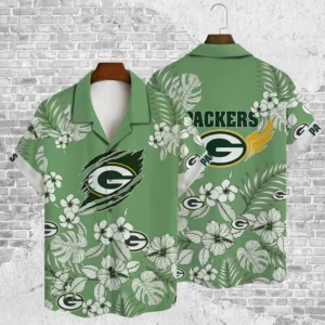 Green Bay Packers Hawaiian Shirt Tropical Paradise Breeze Design