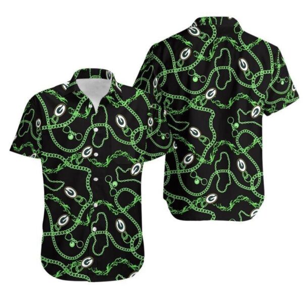 Green Bay Packers Hawaiian Shirt with Neon Chain Design