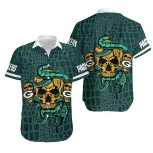 Green Bay Packers Snake Skull Hawaiian Shirt 305795