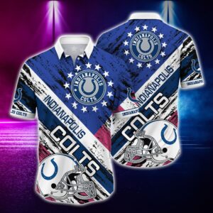 Indianapolis Colts Hawaiian Shirt with US Flag Design 813895