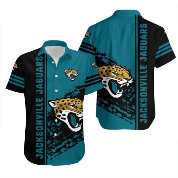 Jacksonville Jaguars Hawaiian Shirt Fierce Stripe Design 198178