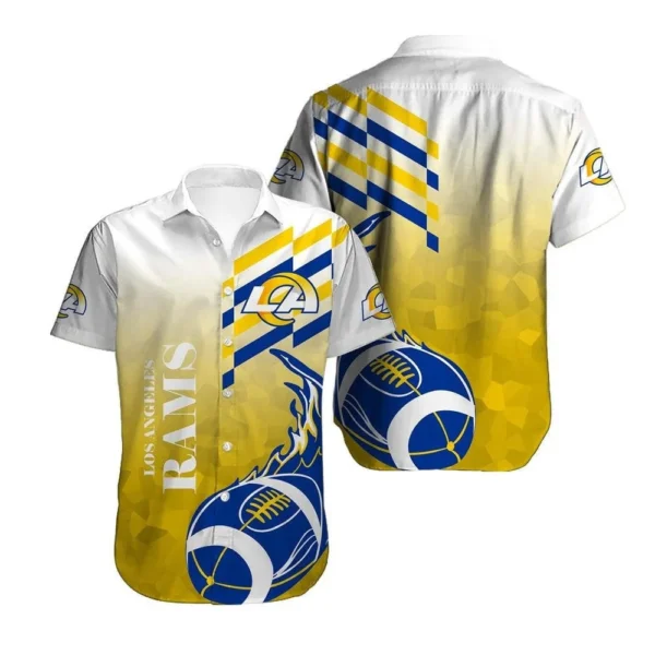 Los Angeles Rams Hawaiian Shirt Golden Football Design 649985