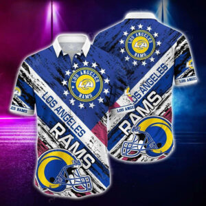 Los Angeles Rams Hawaiian Shirt Starry Stripes Design 538106