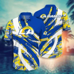 Los Angeles Rams Hawaiian Shirt Tropical Waves Design 676190