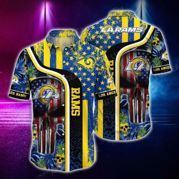 Los Angeles Rams Patriotic Tropical Hawaiian Shirt by