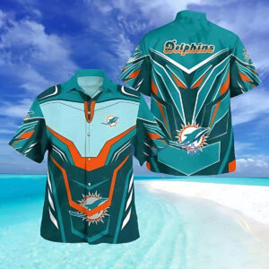 Miami Dolphins Hawaiian Shirt Cyber Wave Design 607556