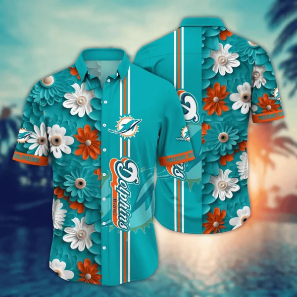 Miami Dolphins Hawaiian Shirt Floral Burst Design 188427
