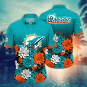 Miami Dolphins Hawaiian Shirt Tropical Garden Design 805189