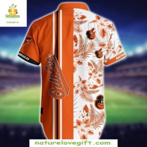 Baltimore Orioles Sporty Stripe And Floral Aloha Shirt MLB Hawaiian Shirt Official Store Stylish Baseball Apparel 2