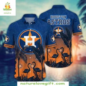 Houston Astros Hawaiian Shirt Flamingo Tropical Scenery MLB Baseball Apparel