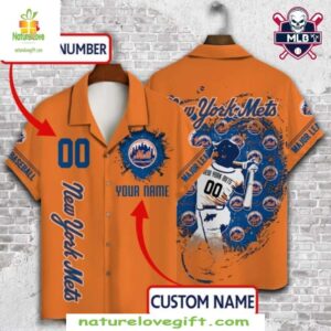 NY Mets Hawaiian Shirt Customizable Baseball Fan Gear Stylish MLB Apparel