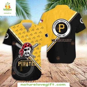 Pittsburgh Pirates Hawaiian Shirt Heritage Patchwork MLB Baseball Fan Apparel